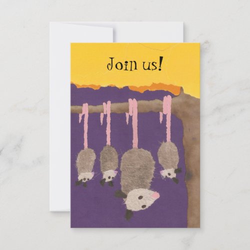 Possums invite card