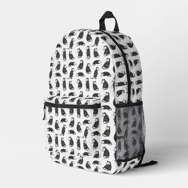 Possums Printed Backpack (Back Corner Right)