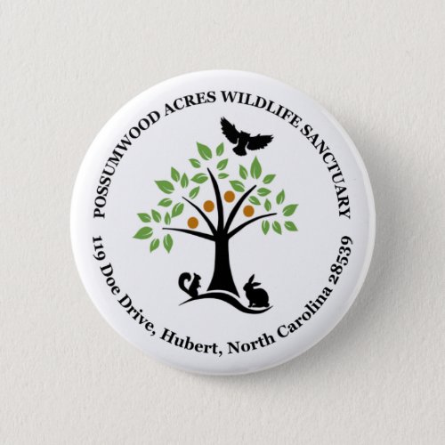 Possumwood Acres Wildlife Sanctuary Logo Badge Button
