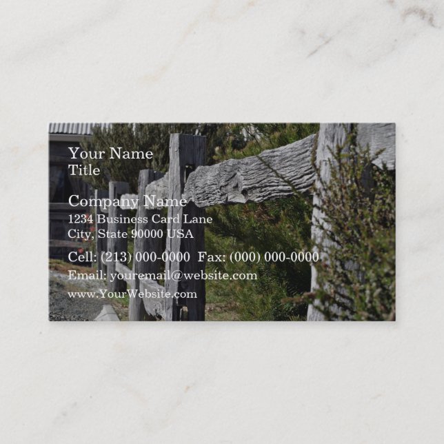 Post and Rail Fence Business Card (Front)