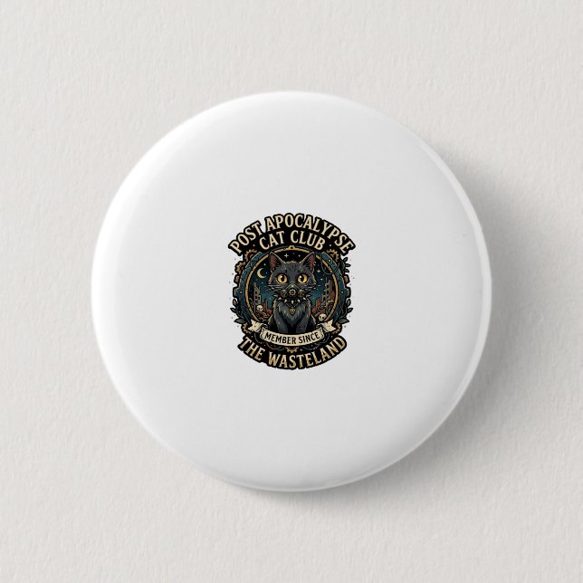 Post Apocalypse Cat Cat Dad Gift Idea - Post Apoca Button (Front)