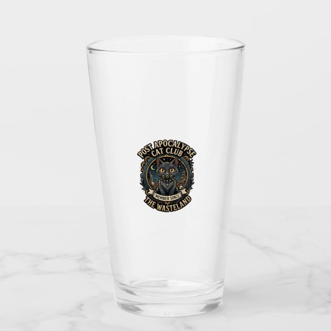 Post Apocalypse Cat Cat Dad Gift Idea - Post Apoca Glass (Front)