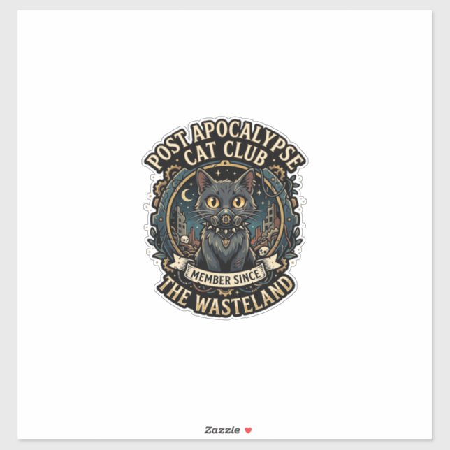 Post Apocalypse Cat Cat Dad Gift Idea - Post Apoca Sticker (Sheet)