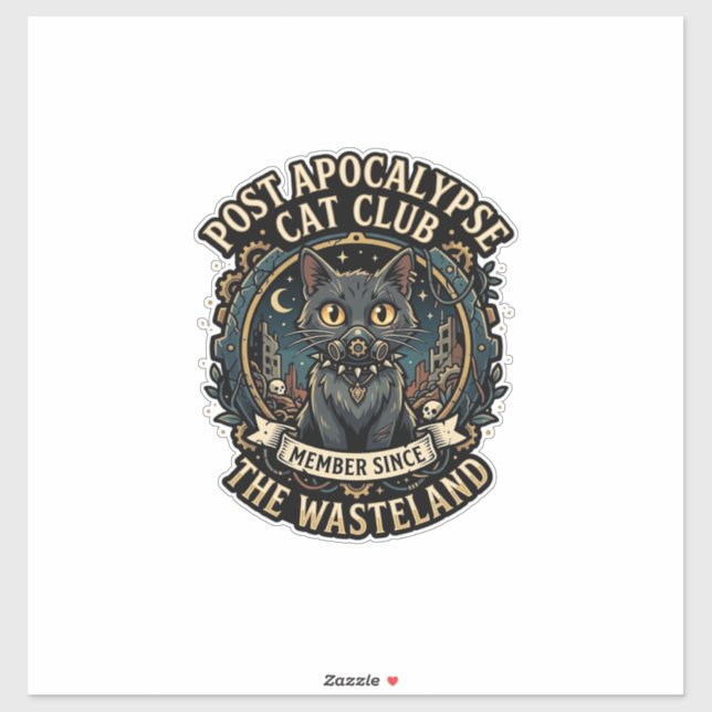 Post Apocalypse Cat Cat Dad Gift Idea - Post Apoca Sticker (Sheet)