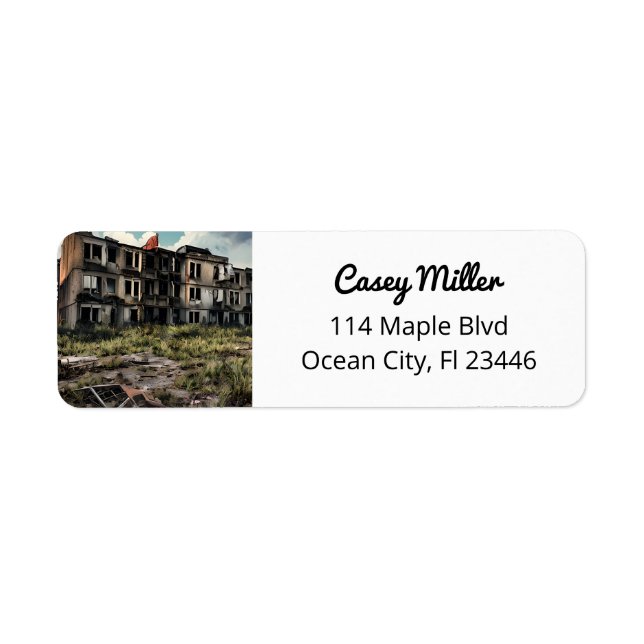 Post Apocalyptic Destruction | Abandoned Buildings Label (Front)