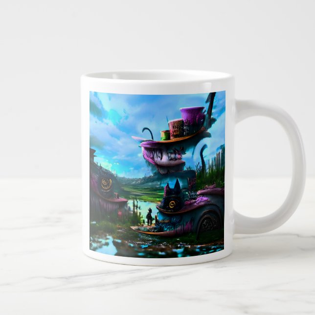 Post Apocalyptic Fairy Tale Land  (Darker) Giant Coffee Mug (Right)