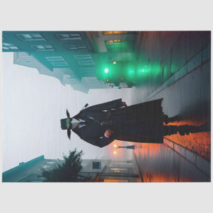 Post Apocalyptic Modern Day Plague Doctor with Fog Tissue Paper