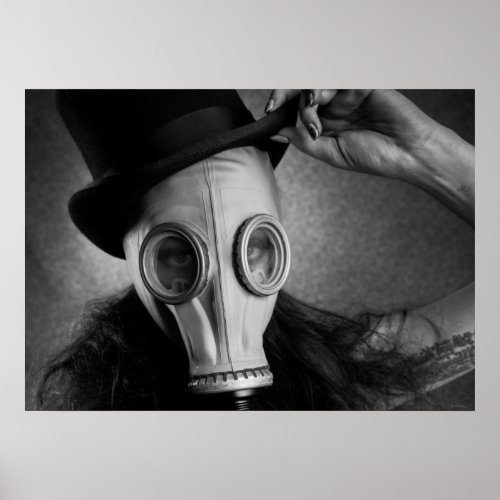 post_apocalyptic steam punk gas mask girl poster