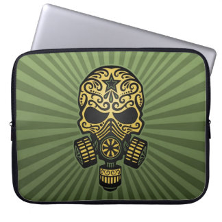 Post Apocalyptic Sugar Skull, army green Laptop Sleeve