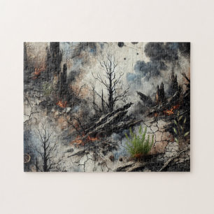 Post-Apocalyptic Wildfire Art Puzzle