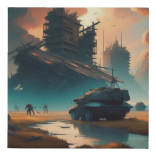 Post Apocalyptic World Faux Canvas Print
