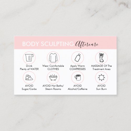 Post Body Sculpting Aftercare Instruction Business Card