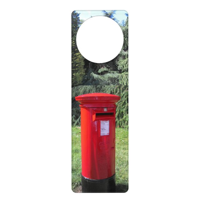 Post Box: British, red, traditional Door Hanger (Front)