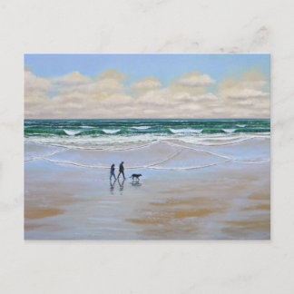 Post Card ~ Beach Dog Walk