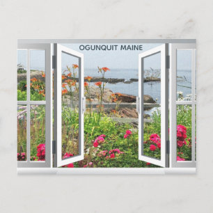 POST CARD GARDEN VIEW OF OCEAN COVE MAINE