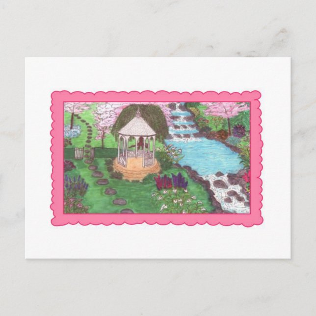 Post Card-Gazebo in Garden Setting Postcard (Front)