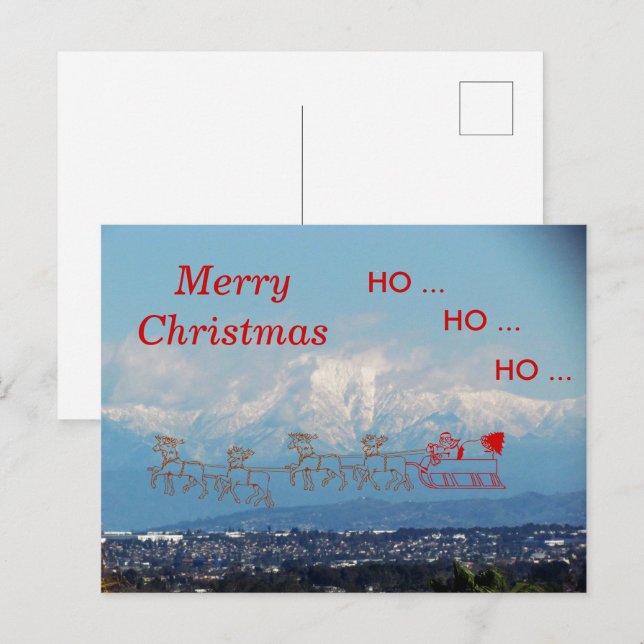 Post card – Sleigh and Santa Over SoCal (Front/Back)