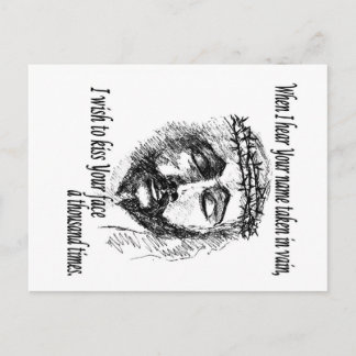 Post Card with Head of Christ and saying.