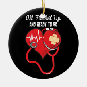 Post Heart Surgery Bypass Recovery Ready To Go Ceramic Ornament