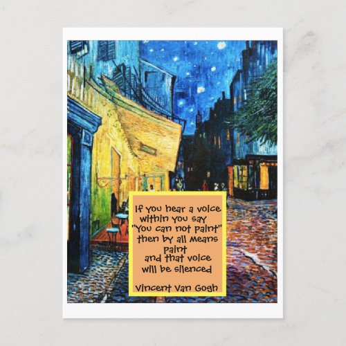 Post Impressionist Art Painting Quote Postcard