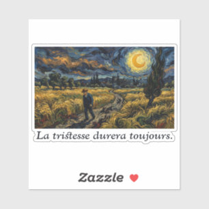 Post Impressionist Starry Night Wheat Field Art Sticker
