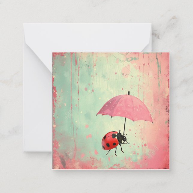 Post-Internet Rainbows: Explore Whimsy & Ladybugs Note Card (Front)