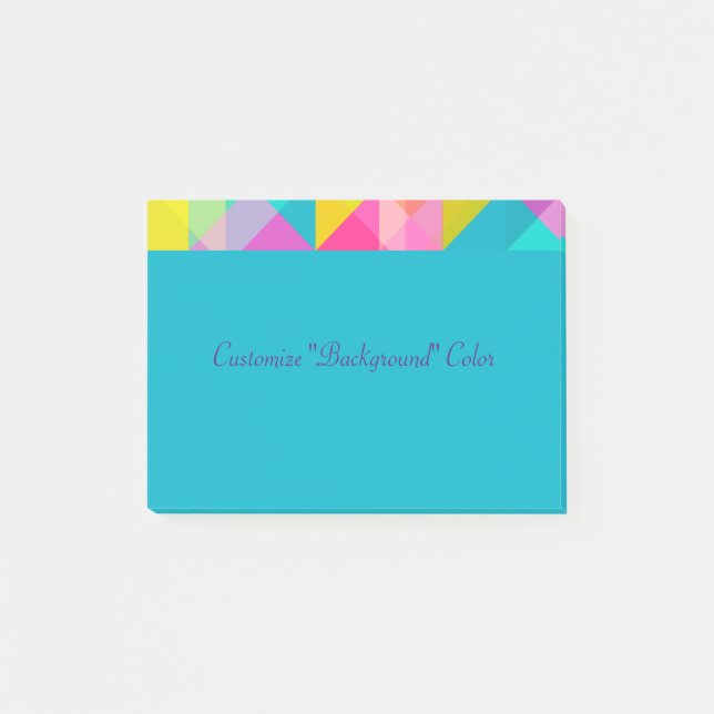Post It - Bright Geometric Pattern Customize Post-it Notes (Front)