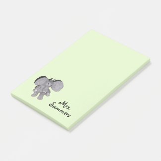 Post-it Note - Baby Elephant and Name