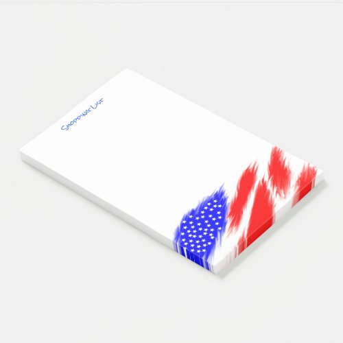 Post It Note Pad Shopping List Patriotic