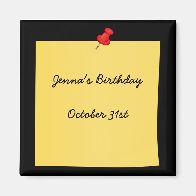 Post-It Note Reminder template, ready to customize Magnet (Front)