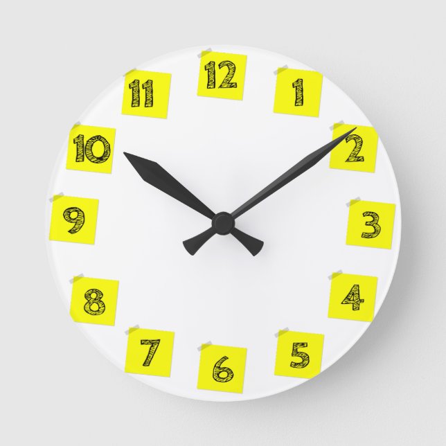 Post It Note Round Clock (Front)