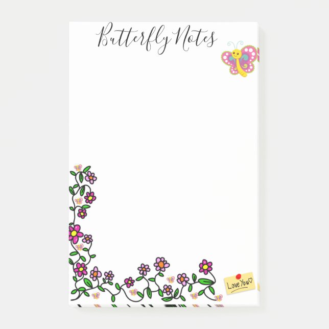Post-it Notes Butterfly Floral (Front)