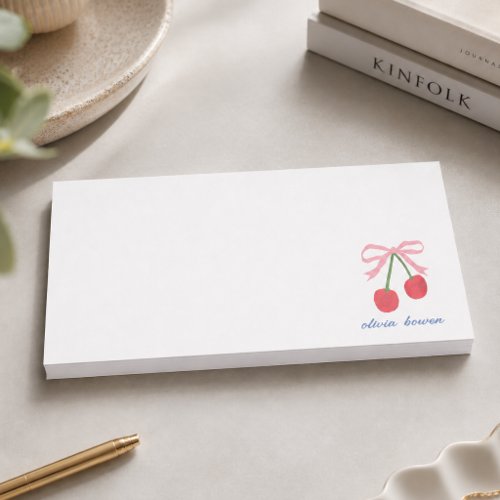 Post-It Notes | Cherry Coquette Bow Cut