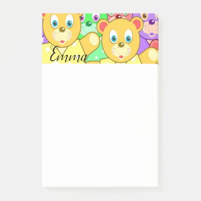 Post-it Notes Colorful Teddy Bears (Front)