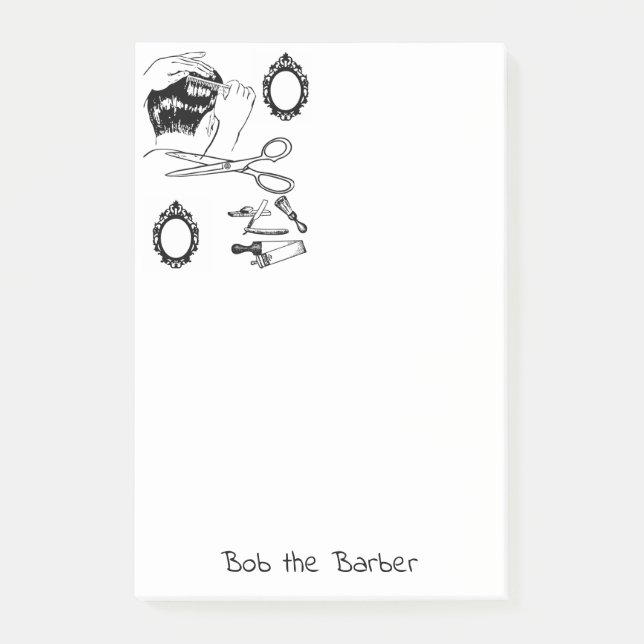 Post-it Notes Coloring Barbershop Barber (Front)