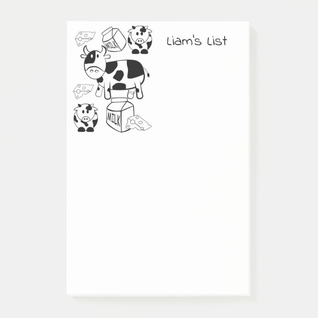 Post-it Notes Coloring Cows (Front)