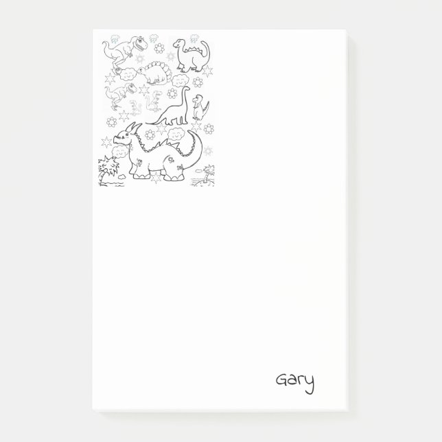 Post-it Notes Coloring Dinosaurs (Front)
