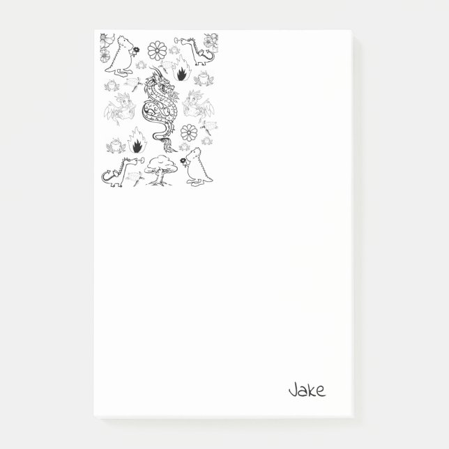 Post-it Notes Coloring Dragons (Front)