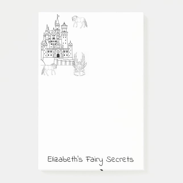 Post-it Notes Coloring Fairy Castle (Front)