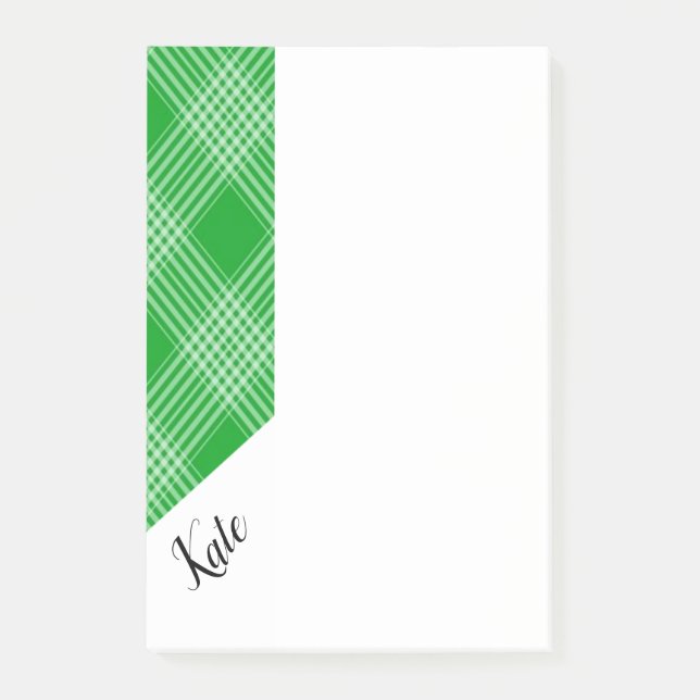 Post-it Notes Green Plaid (Front)