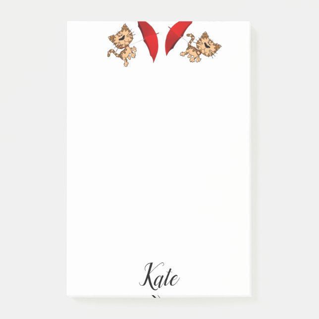 Post-it Notes Kitten Red Umbrella (Front)