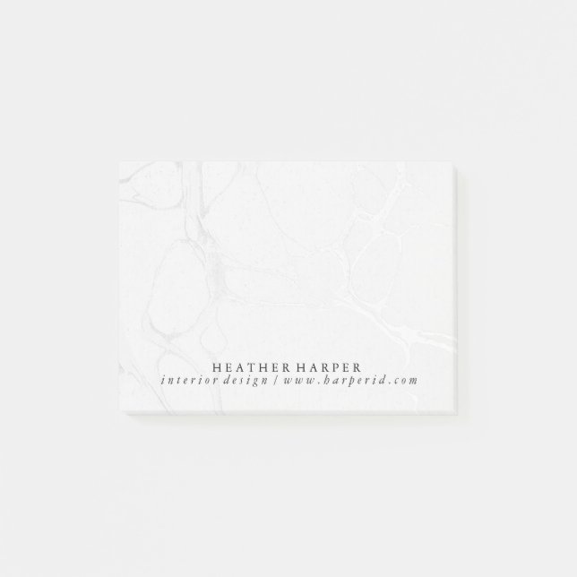 Post It Notes Notepad - Silver Marble (Front)