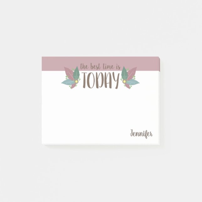 Post it notes personalized, feather motivation (Front)