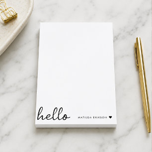 Post it Notes   Personalized Hello Custom Name Pad