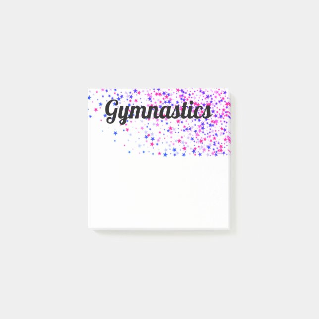 Post-It Notes - Pink and Blue Stars Gymnastics (Front)