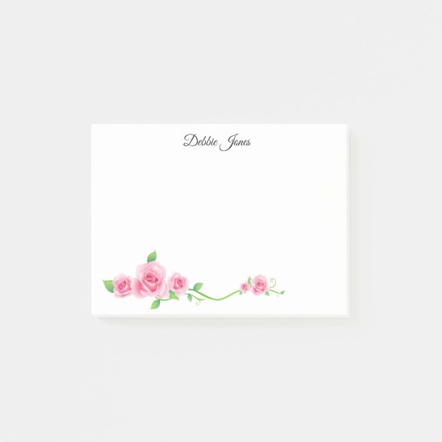 Post-it-Notes-Pink Roses Post-it Notes (Front)