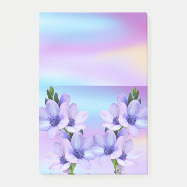 Post-it Notes Purple Flowers Floral (Front)