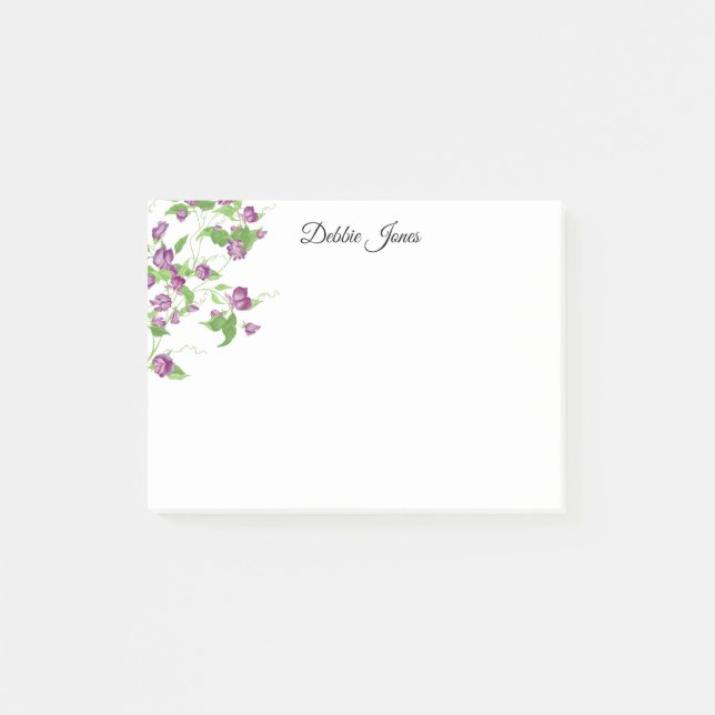 Post-it-Notes-Purple Sweet Peas Post-it Notes (Front)