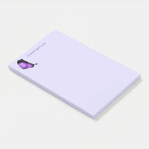 Post It Notes Shopping List Purple Butterfly