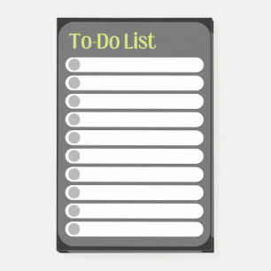 Post it notes: to-do list, Black, Grey & Yellow Post-it Notes